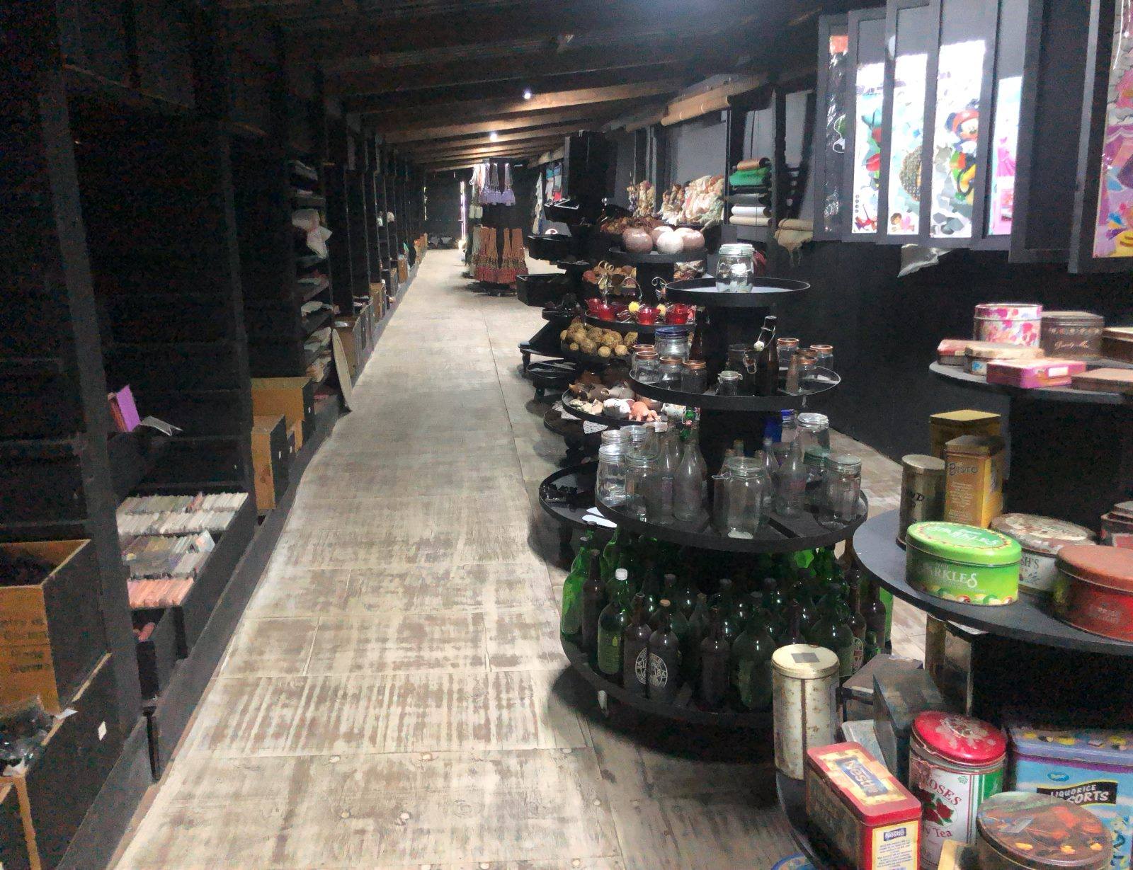 The long All Sorts room, full of things waiting for an offer