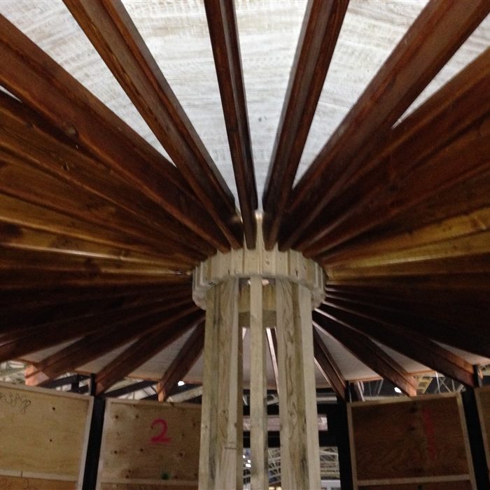 Looking up into the roof