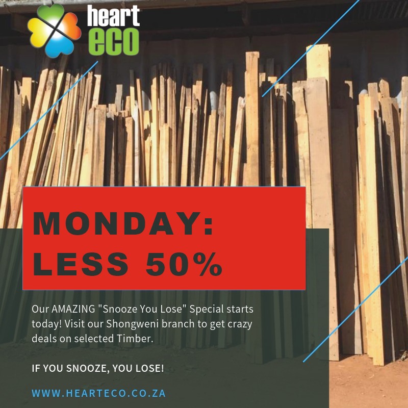 Monday: less 50%