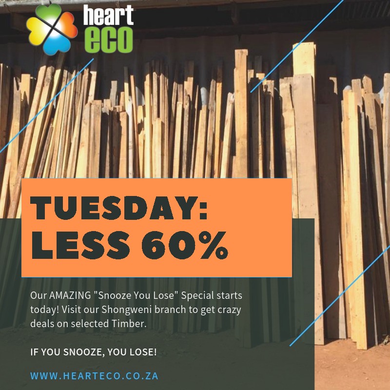 Tuesday: less 60%